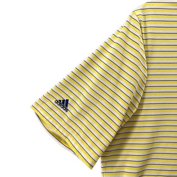 Adidas Mens Golf Polo Size XL Yellow Stripe Brookside Country Club Tournament - Picture 2 of 11